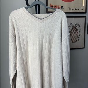 Alexander Julian Cream V-Neck Sweater